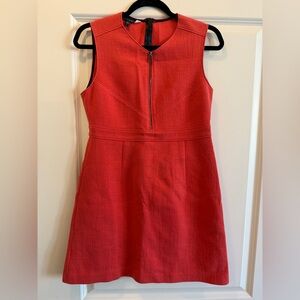 Judith & Charles - red sleeveless zip-front wool dress size 6